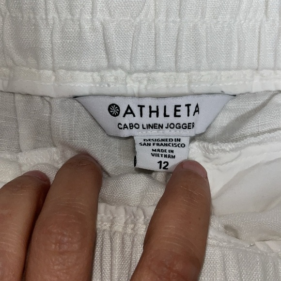 Athleta Cabo Linen Jogger Pant White 12 - Picture 8 of 8